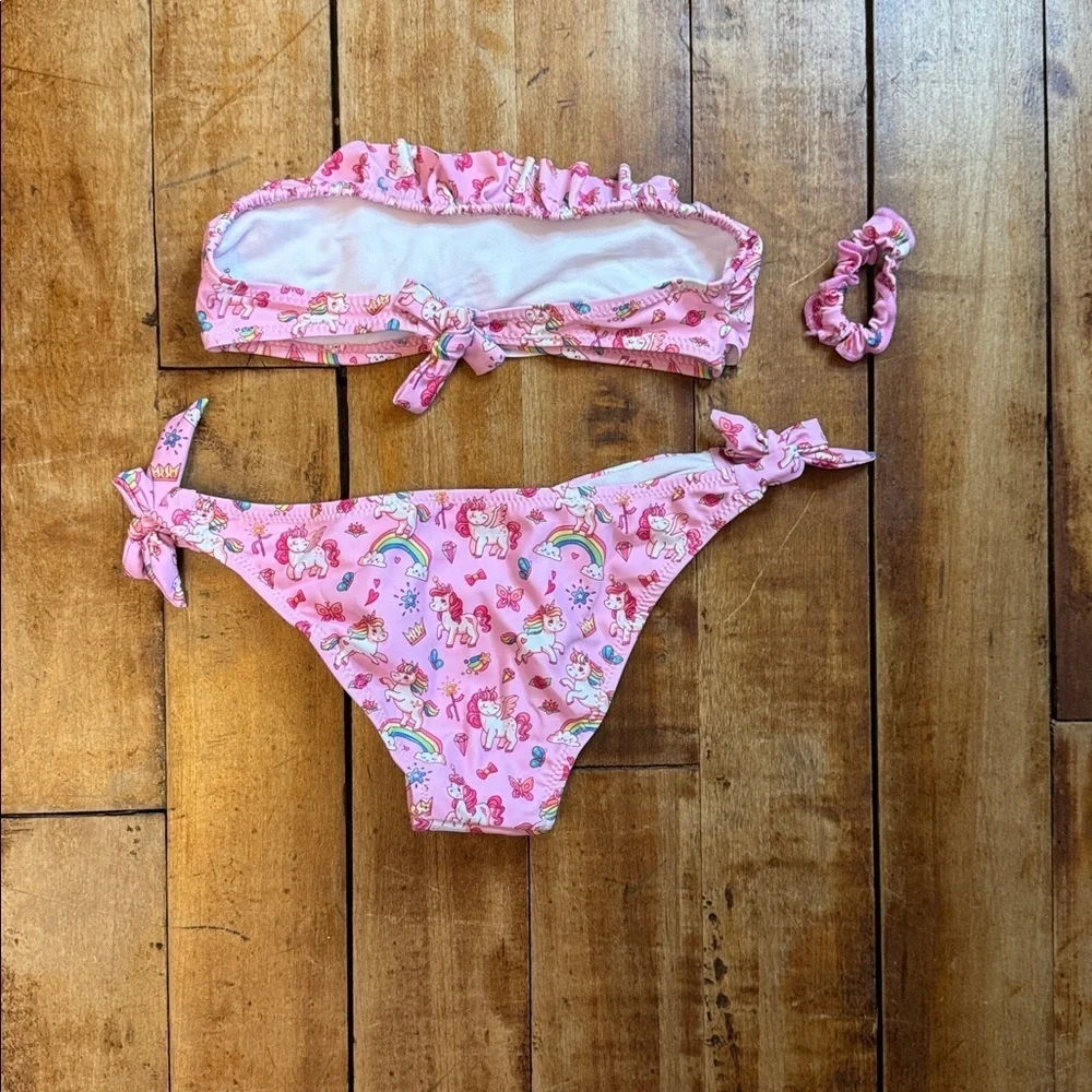 Pink Unicorn Bikini Set size 5 to 6 ruffle rainbow unicorn summer new